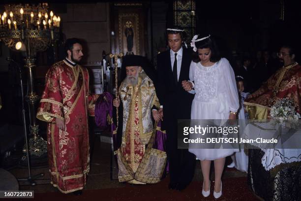 Wedding Of Christina Onassis And Thierry Roussel In Paris. Paris- 17 mars 1984- Célébration du mariage de Christina ONASSIS et Thierry ROUSSEL à la...