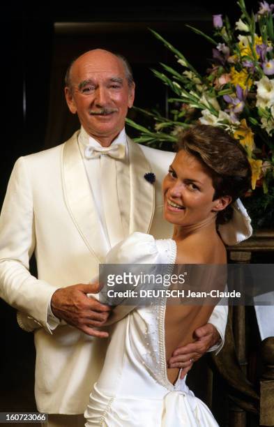 The 7th Marriage Of Eddie Barclay With Cathy Esposito In Neuilly. Neuilly- 14 juin 1984- Célébration du mariage entre Eddie BARCLAY et Cathy ESPOSITO...