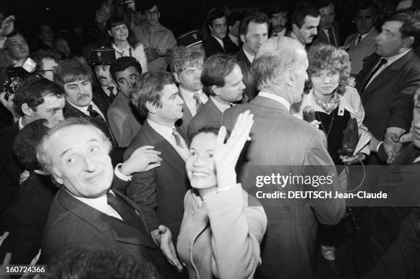 First Round Results At The Campaign Headquarter Of Valery Giscard D'estaing. France, Paris, 26 avril 1981, le président de la République française...
