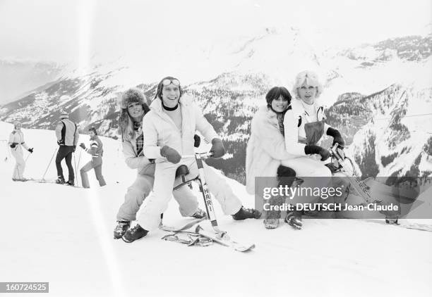 First Artists Ski Grand Prix Organized In Crans-montana, Switzerland. En Suisse, dans la station de sports d'hiver de Crans-Montana, lors du premier...