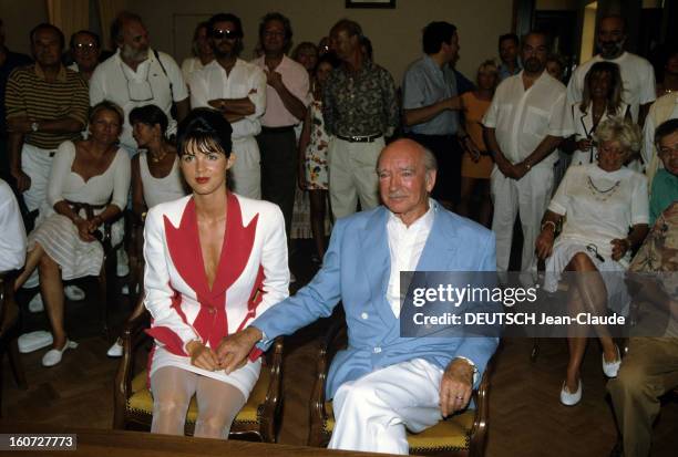 Eddie Barclay Party In Saint-tropez. Saint-Tropez- 29 Juillet 1991- Reportage sur la fête d' Eddie BARCLAY, lors du rite annuel confirmant son...