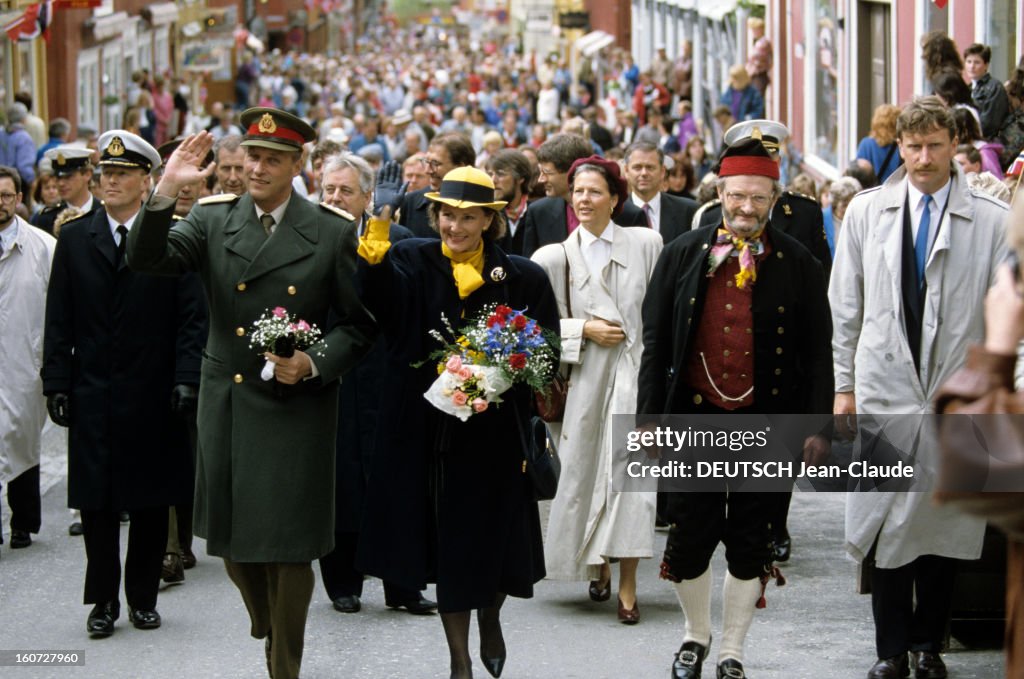 Official Visit Of The King Of Norway Harald V And His Wife Queen Sonja In Elverum