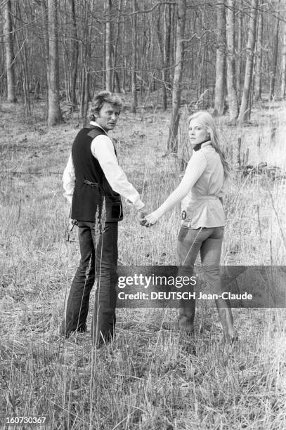 Rendezvous With Johnny Hallyday And Sylvie Vartan In Loconville. Oise, Loconville- 30 mars 1978- Johnny HALLYDAY et Sylvie VARTAN, couple de...