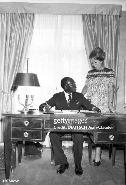 Official Visit Of Senegal President Leopold Sedar Senghor In Paris. A Paris, à l'occasion de la 5ème conférence franco-africaine, le président...