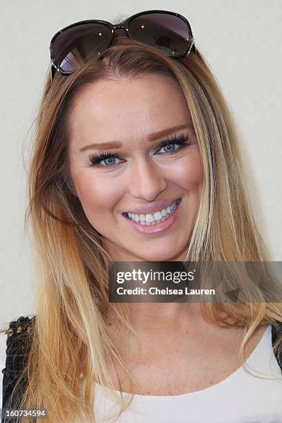 Model / actress Katarina Van Derham attends anti-human trafficking family charity luncheon in support of Unlikely Heroes at Veggie Grill on February...