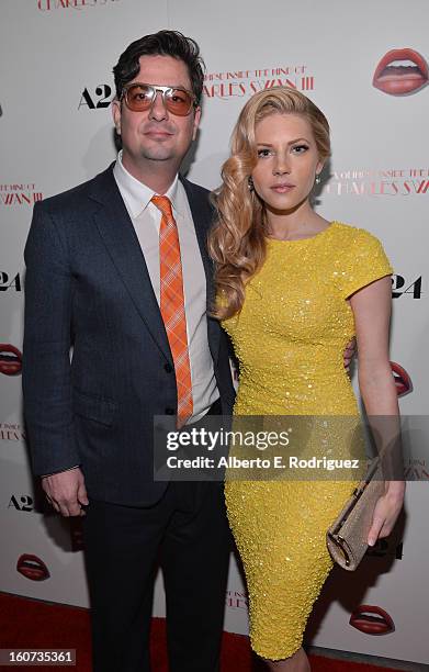 Director Roman Coppola and actress Katheryn Winnick attends the Los Angeles premiere of A24's "A Glimpse Inside The Mind Of Charles Swan III" at...