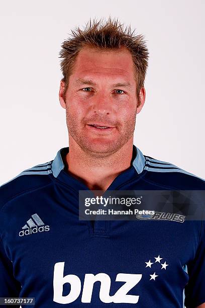 Ali Williams poses for a portrait during the 2013 Blues headshots session on February 5, 2013 in Auckland, New Zealand.