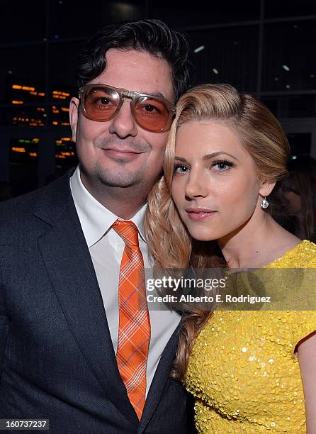 Director Roman Coppola and actress Katheryn Winnick attend the Los Angeles premiere of A24's "A Glimpse Inside The Mind Of Charles Swan III" at...