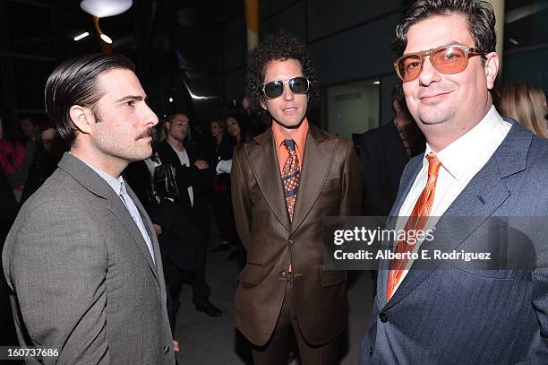 Actor Jason Schwartzman, composer Liam Hayes and Director Roman Coppola attend the Los Angeles premiere of A24's "A Glimpse Inside The Mind Of...