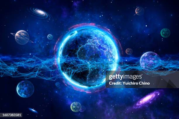 planet earth network and space - planet earth nasa stock pictures, royalty-free photos & images