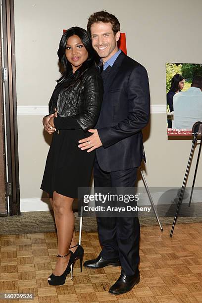 Toni Braxton and David Julian Hirsh arrive at the world premiere screening of "Twist Of Faith" at Stephen S. Wise Temple on February 4, 2013 in Los...