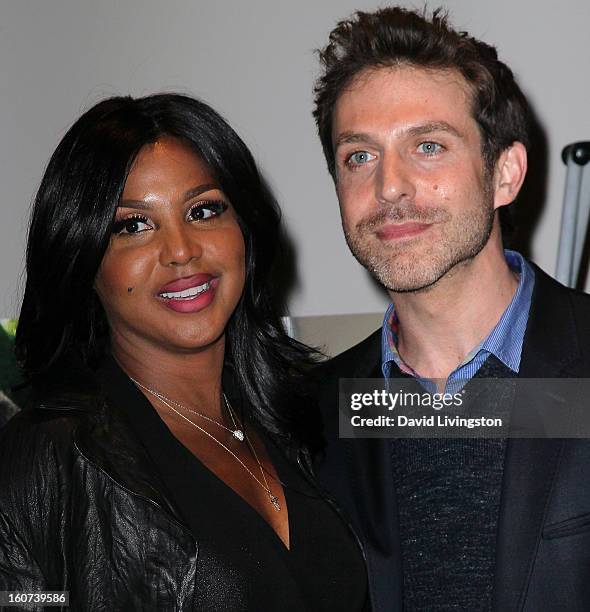 Actors Toni Braxton and David Julian Hirsh attend the premiere screening of "Twist of Faith" at the Stephen S. Wise Temple on February 4, 2013 in Los...