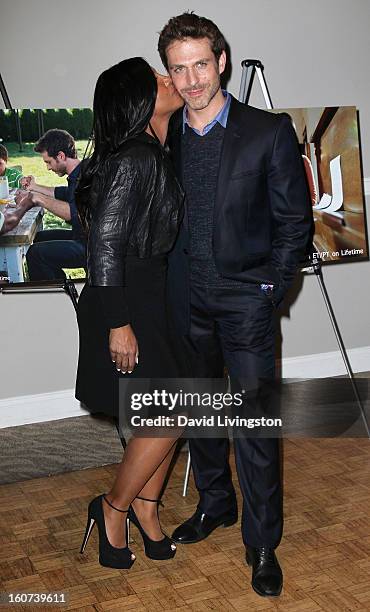 Actors Toni Braxton and David Julian Hirsh attend the premiere screening of "Twist of Faith" at the Stephen S. Wise Temple on February 4, 2013 in Los...