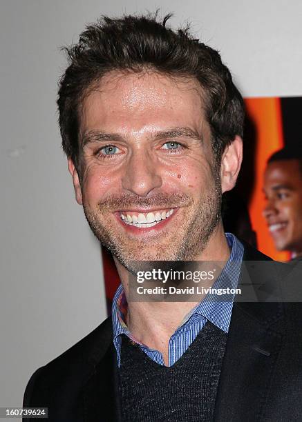 Actor David Julian Hirsh attends the premiere screening of "Twist of Faith" at the Stephen S. Wise Temple on February 4, 2013 in Los Angeles,...