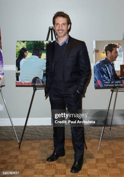 Actor David Julian Hirsh attends the "Twist Of Faith" Los Angeles premiere at the Stephen S. Wise temple on February 4, 2013 in Los Angeles,...