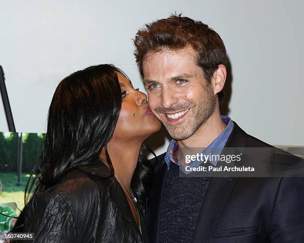 Actress / Singer Toni Braxton and Actor David Julian Hirsh attend the "Twist Of Faith" Los Angeles premiere at the Stephen S. Wise temple on February...