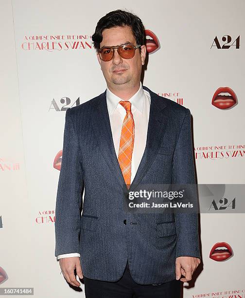 Director Roman Coppola attends the premiere of "A Glimpse Inside The Mind Of Charlie Swan III" at ArcLight Hollywood on February 4, 2013 in...