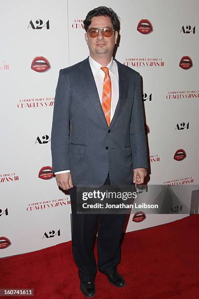 Roman Coppola attends the "A Glimpse Inside The Mind Of Charlie Swan III" Los Angeles premiere at ArcLight Hollywood on February 4, 2013 in...