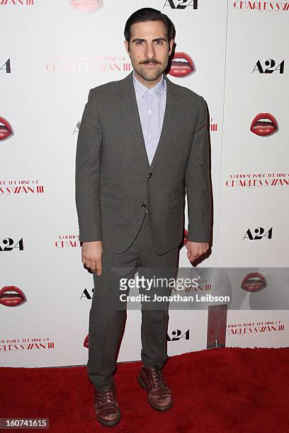 Jason Schwartzman attends the "A Glimpse Inside The Mind Of Charlie Swan III" Los Angeles premiere at ArcLight Hollywood on February 4, 2013 in...