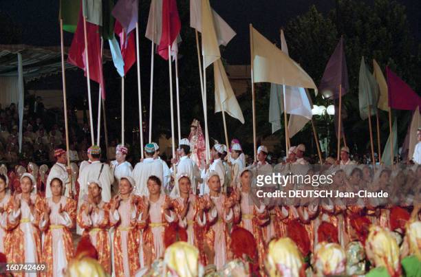 The Princess Lalla Hasna Marreis Khalid Benharbit In The Royal Palace Of Fes. Fes- 9 septembre 1994- Au palais royal, le mariage de la princesse...