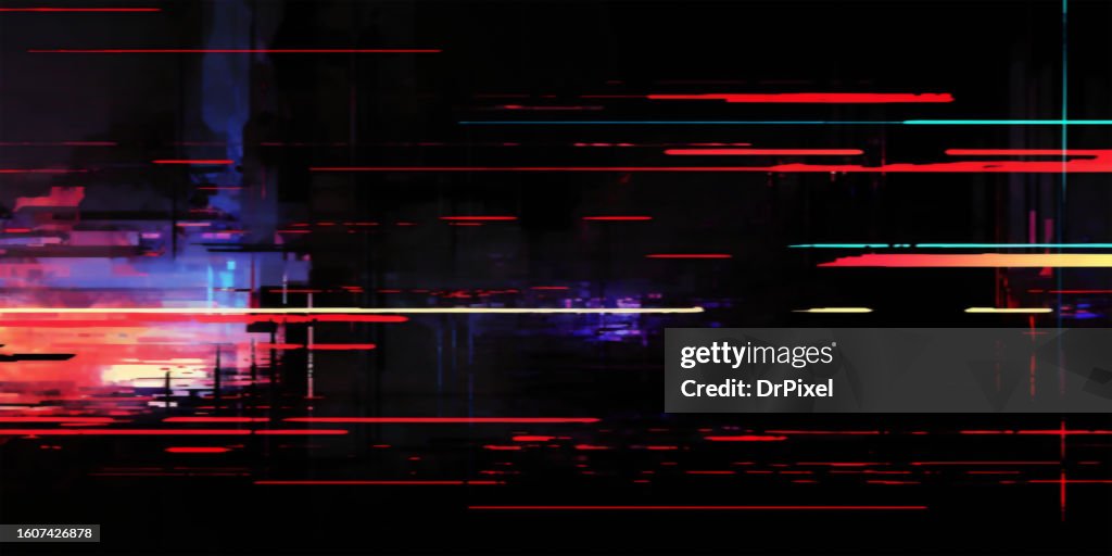 Abstract Digital Pixel Noise Glitch Error Background