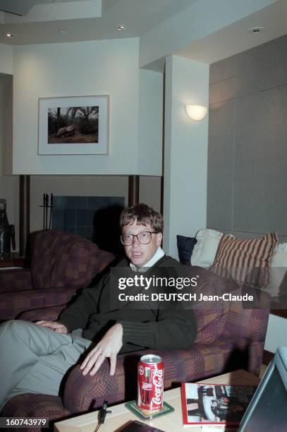 Rendezvous With Bill Gates At Home In Seattle In The United States. Etat de Washington, Seattle, 30 Octobre 1995, chez lui, Bill GATES président du...