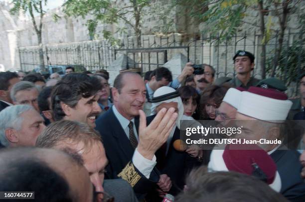 Journey Of Jacques Chirac In The Middle East, Step In Israel. En octobre 1996, dans le cadre d'un périple au PROCHE ORIENT, le président de la...