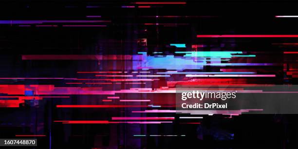 abstract digital pixel noise glitch error background - problemen stockfoto's en -beelden