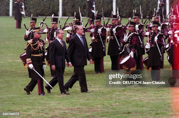 Jacques Chirac Official Travel In Central America. Au Mexique, à Mexico, du 12 au 16 novembre 1998, le président Jacques CHIRAC lors d'une visite...