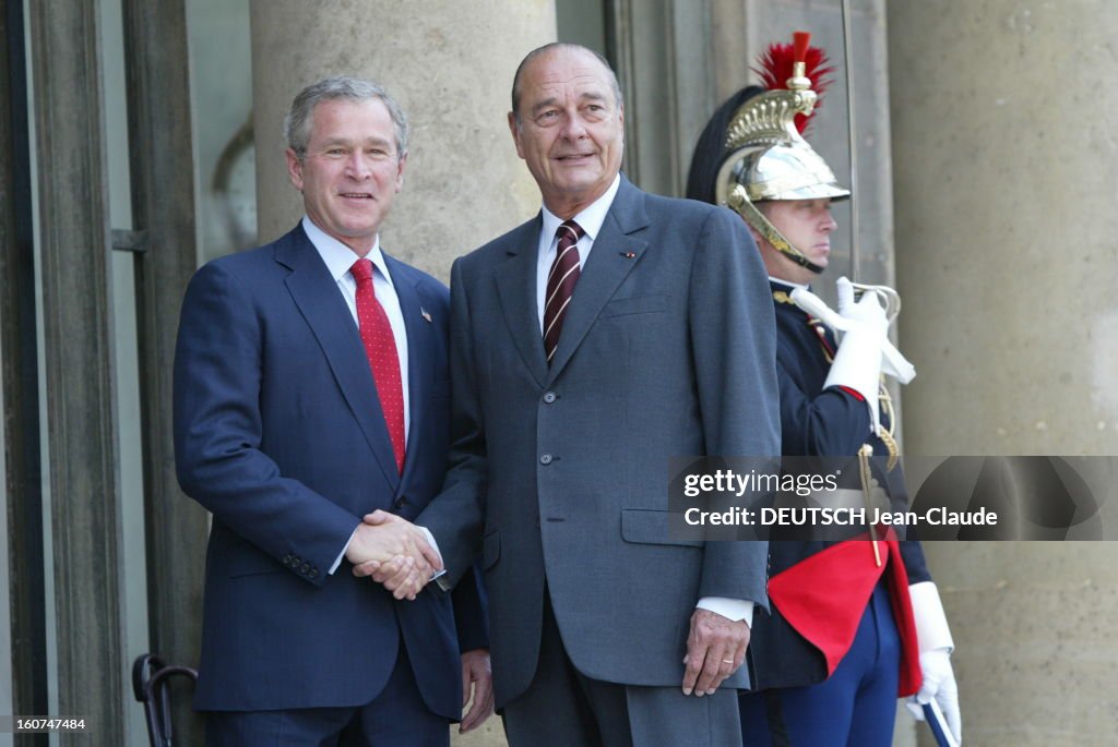 Paris George W. Bush Rapper George W. Bush At The Palais De L'elysee. Jacques CHIRAC et George W ...