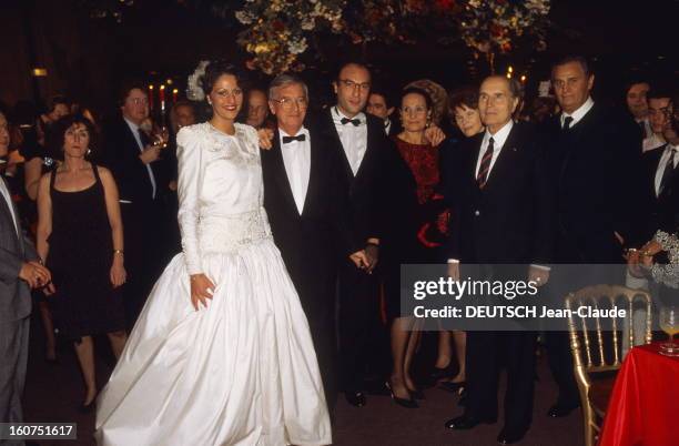 The Marriage Of Isabelle Hanin With Jacques Djian. 2 novembre 1988 --- Isabelle HANIN épouse Jacques DJIAN, en présence de son père Roger HANIN, de...