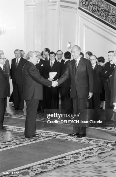 Official Visit Of Valery Giscard D'estaing In The Ussr. Moscou, avril - mai 1979, le président de la république française Valéry GISCARD D'ESTAING...