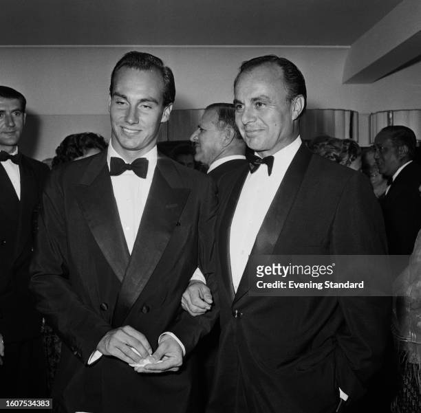 Aga Khan IV , left, with his father Aly Khan , August 24th, 1959. Behind them, centre, is the High Commissioner of Pakistan to the UK, Mohammed...
