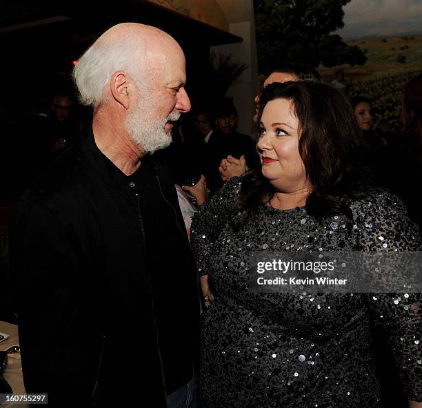 Director James Burrows and actress Melissa McCarthy pose at the after party for the premiere of Universal Pictures' "Identity Thief" at Napa Valley...