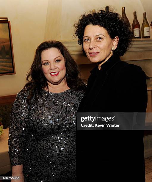 Actress Melissa McCarthy and Donna Langely, Co-Chairman, Universal Pictures pose at the after party for the premiere of Universal Pictures' "Identity...