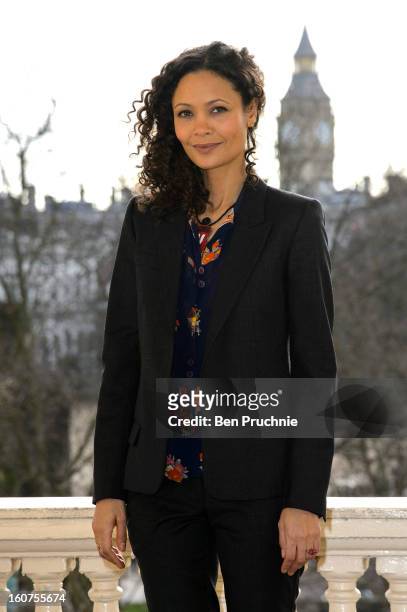 Thandie Newton attends a photocall to promote One Billion Rising, a global movement aiming to end violence towards women, at ICA on February 5, 2013...