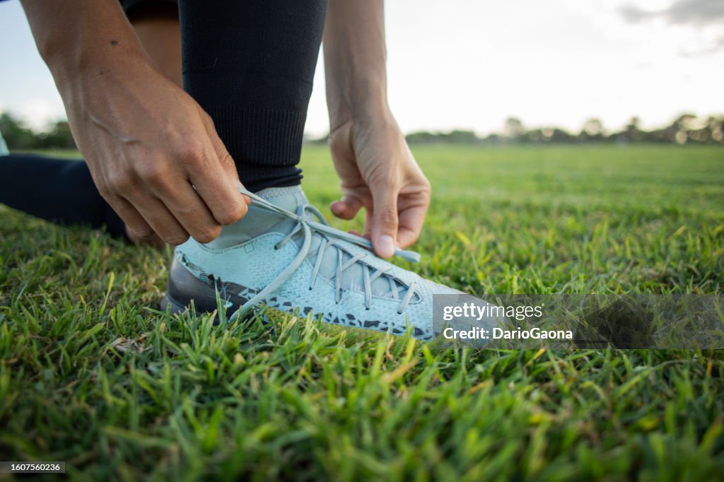 Women's soccer team training