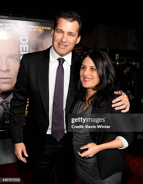 Producers Scott Stuber and Pam Abdy arrive at the premiere of Universal Pictures' "Identity Thief" at the Village Theatre on February 4, 2013 in Los...