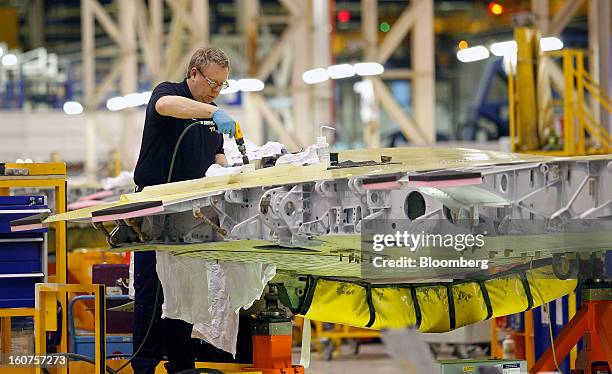 Wing Manufacturing Process Wide Body Aircraft Wing Manufacturing At Airbus Sas Photos and Premium ...