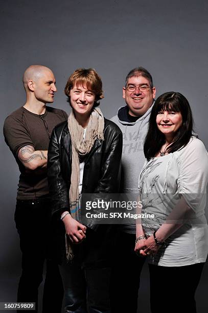 British fantasy authors China Mieville, Kate Griffin, Ben Aaronovitch and Suzanne McLeod, photographed in London for a feature on urban fantasy,...