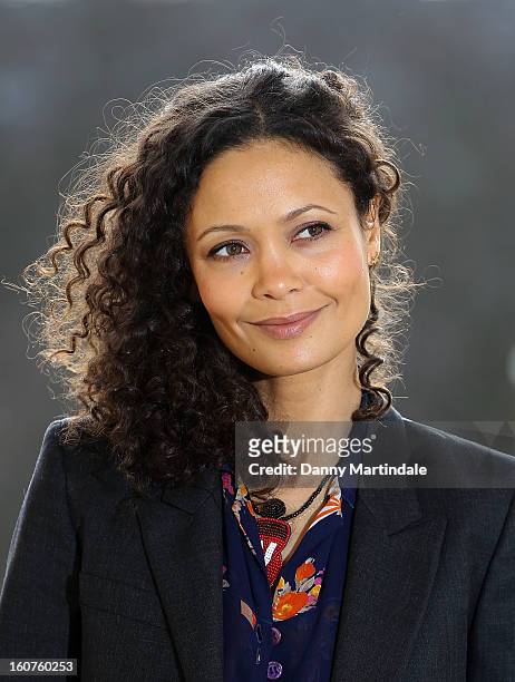 Actress Thandie Newton attends a photocall to promote One Billion Rising, a global movement aiming to end violence towards women at ICA on February...