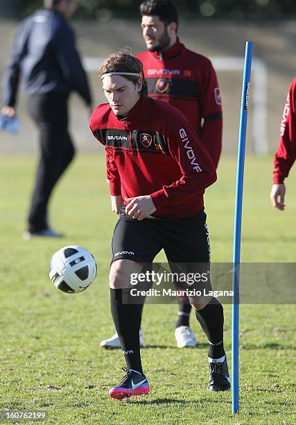 Federico Gerardi attends at Reggina training session at Sports Center Sant'Agata on February 5, 2013 in Reggio Calabria, Italy.