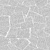 Seamless pattern has been made from sonnets by William Shakespeare. Newspaper print style illustration