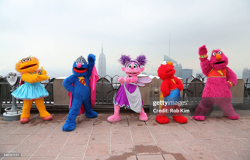 Elmo's Superheroes Visit Top Of Rock