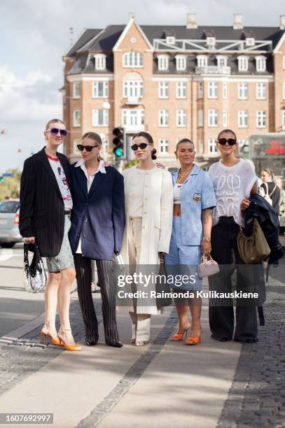 Guests outside Remane during the Copenhagen Fashion Week Spring/Summer 2024 on August 8, 2023 in Copenhagen, Denmark.