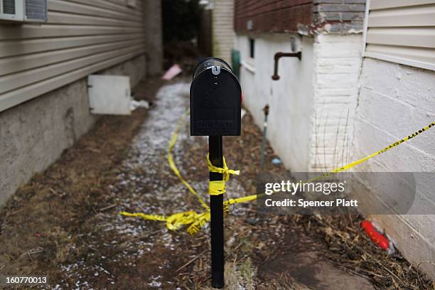 The mailbox of a flood damaged home is viewed in Oakwood Beach in Staten Island on February 5, 2013 in New York City. In a program proposed by New...