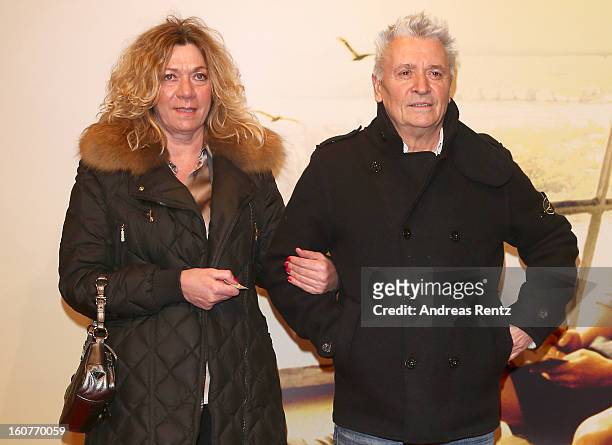 Henry Huebchen and Carmen Kopplin attend 'Quelle des Lebens' Germany Premiere at Delphi Filmpalast on February 5, 2013 in Berlin, Germany.