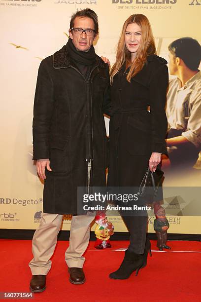 Oskar Roehler and Alexandra Fischer-Roehler attend 'Quelle des Lebens' Germany Premiere at Delphi Filmpalast on February 5, 2013 in Berlin, Germany.