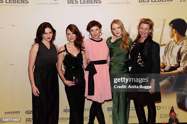 Erika Marozsan, Lavinia Wilson, Meret Becker, Lisa Smit and Margarita Broich attend the attend 'Quelle des Lebens' Germany Premiere at Delphi...