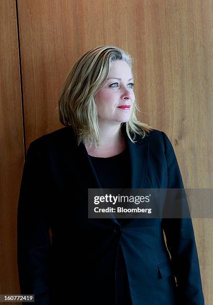 Linda Hasenfratz, chief executive officer of Linamar Corp., stands for a photograph following an interview in Toronto, Ontario, Canada, on Tuesday,...